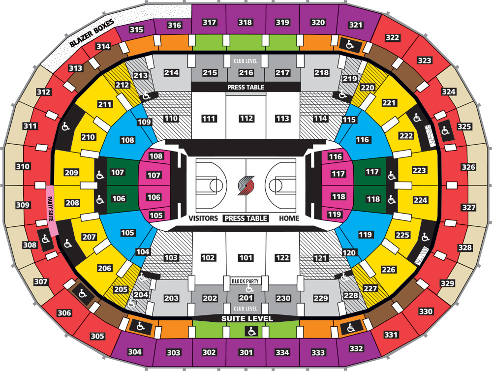 Blazers Seating Chart With Rows